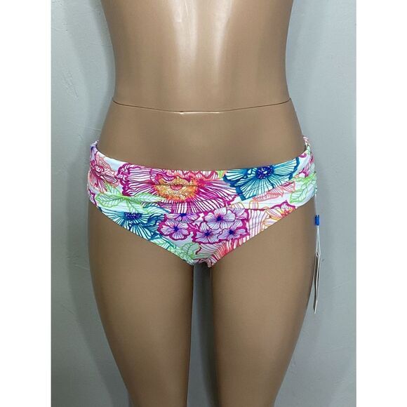 New. Blue Rod Beattie floral sarong bikini bottoms. - Picture 3 of 9